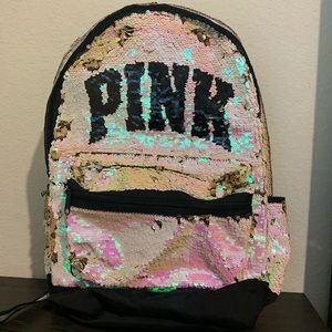 PINK Sequin Bling Campus Backpack📚